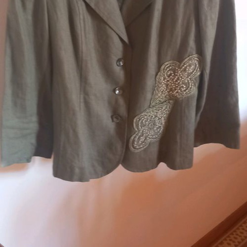 Linen jacket olive green medium