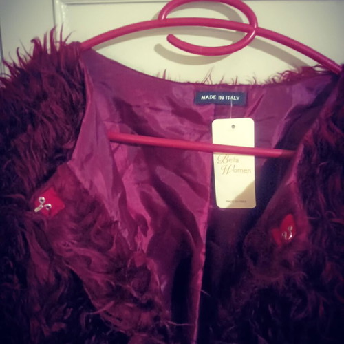 Bella Women burgundy fur jacket M/L, made in Italy