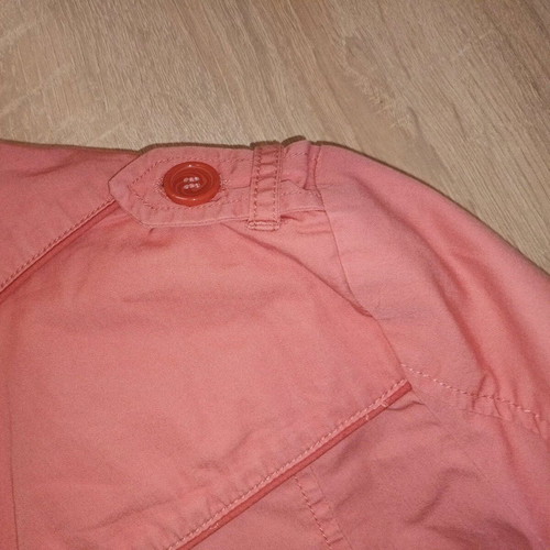 Pink cotton trench coat size Large in like new condition