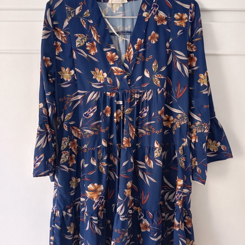 Mini dress BSB like new with floral pattern in A-line, blue