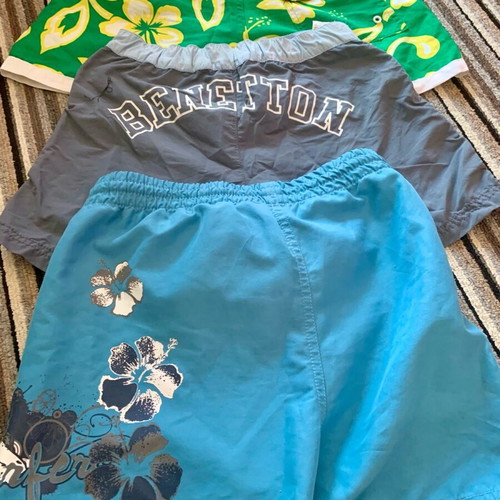 Boys' swim shorts pack of 3, size 8-10, like new, Benetton and Crivit