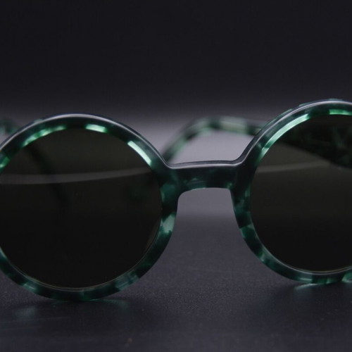 Robert La Roche S72 Round Sunglasses, Green Emerald Tortoise
