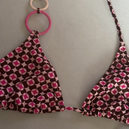 Triangle bikini top size 40 like new, brown and pink