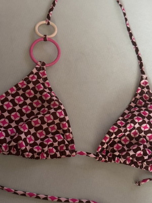Triangle bikini top size 40 like new, brown and pink