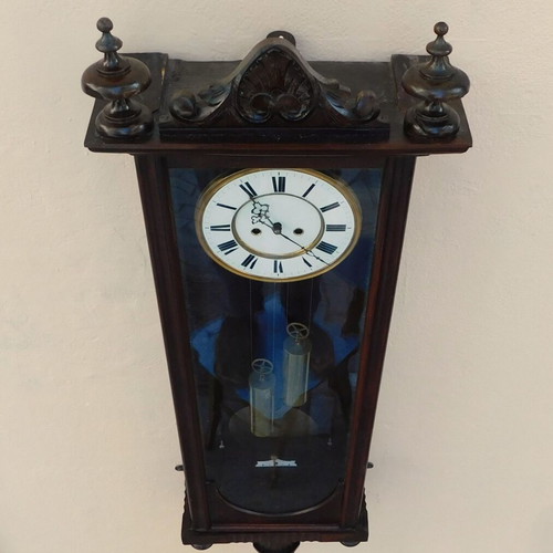 Vienna Regulator wall clock wooden, like new, circa 150 years old