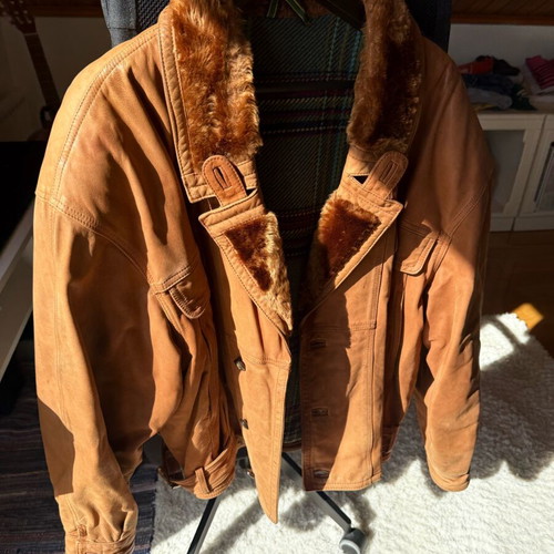 Vintage leather jacket Vera Pelle like new, brown