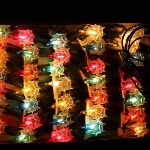 Christmas spiked multicolor lights 35 vintage