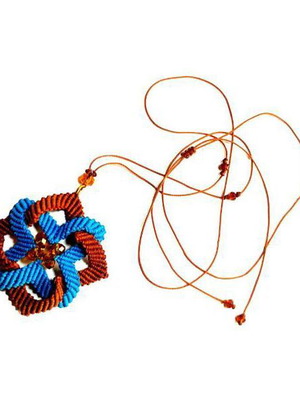Selini Macrame Necklace new, blue and brown