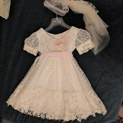Makis Tselios Christening Dress Ivory For 1 Year Old New