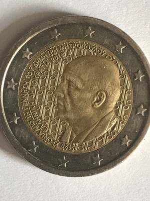Greece 2 euro 2016 like new, 120th anniversary of Dimitris Mitsopoulos birth