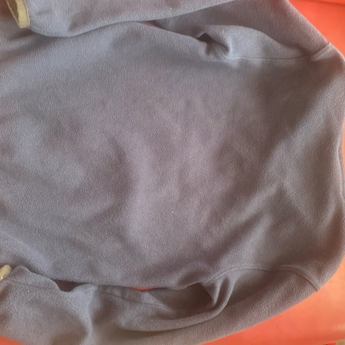 The North Face fleece jacket like new, blue with gray stripes for kids 6-7 years