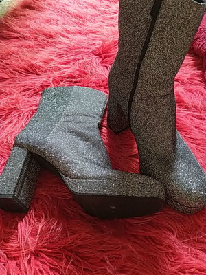 Pull & Bear women's silver boots like new, size 39