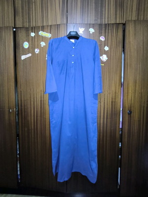 Long cotton dress Achilleas like new, blue