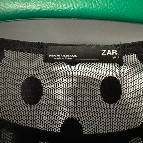 Zara black see-through top used, size S