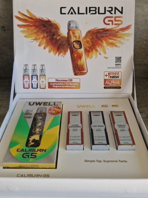 Uwell Caliburn G5 gift box with 3 x 10ml ejuice new