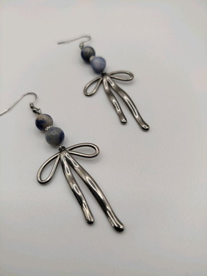 Handmade earrings from sodalite and stainless steel new, blue and silver