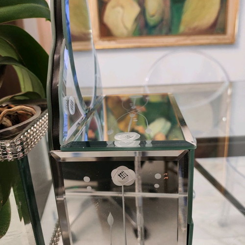 Mirror jewelry box used, wooden interior