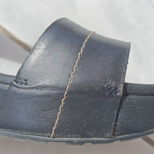 Timberland sandals size 38.5 used, black leather, 5cm heel