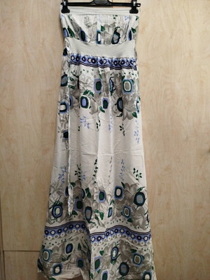 Handmade strapless maxi floral dress like new, size S-M