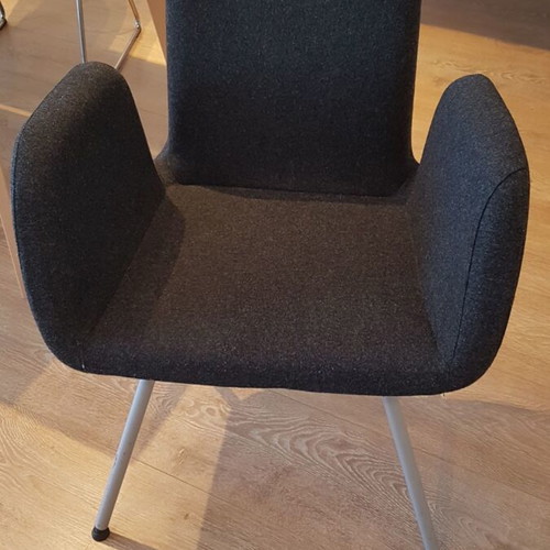 IKEA Patrik Chairs like new, set of 4 with armrests, dark grey fabric