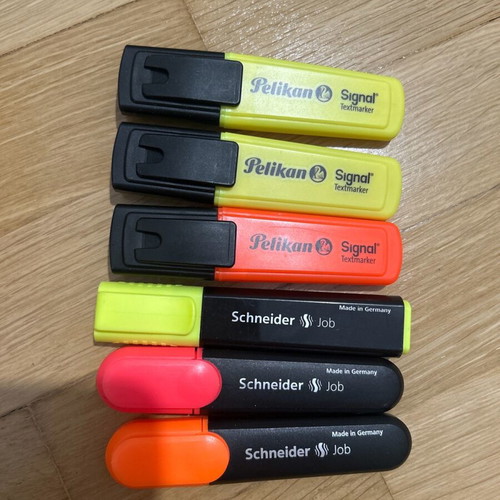 Schneider & Pelikan highlighters new, set of 6