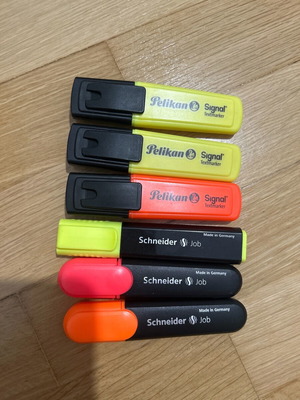 Schneider & Pelikan highlighters new, set of 6