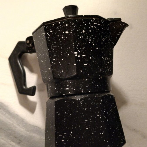 Butlers Moka Pot Espresso Maker used, black speckled, 3-6 cups