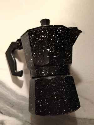Butlers Moka Pot Espresso Maker used, black speckled, 3-6 cups