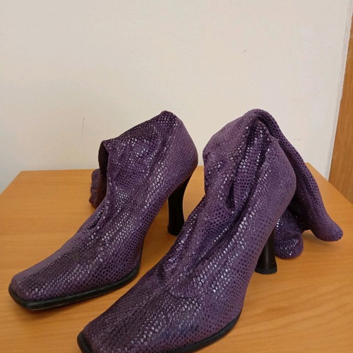 Fabric purple boot used, size 38, length 47cm