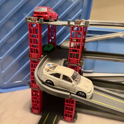 Vintage Matchbox Multi-Storey Garage with Cars and Petrol Station used