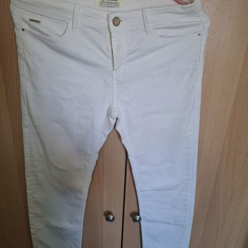 Stradivarius white elastic pants like new, size L