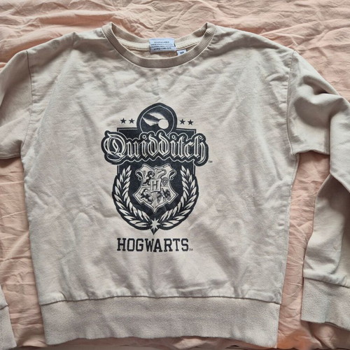 Harry Potter Hogwarts Quidditch kids sweatshirt beige, like new