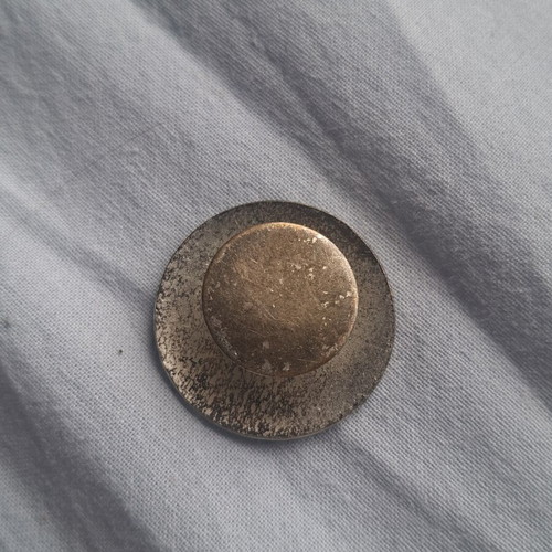 19th Century German Studentika Bandknopf Ribbon Button (Light Blue-White-Black)