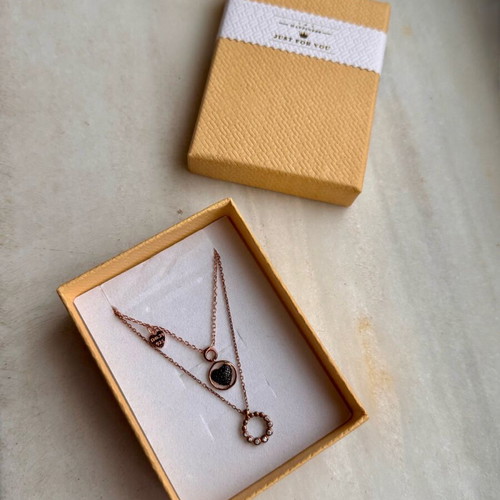 Necklace set used, 925 silver with rose gold plating
