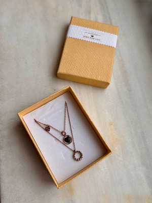 Necklace set used, 925 silver with rose gold plating