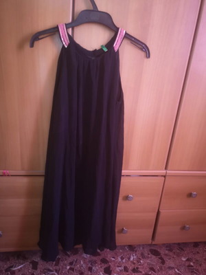 United Colors of Benetton black dress with decorative back, Small