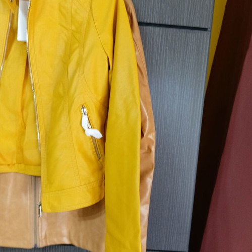 Forget Me Not Fashion women's yellow faux leather jacket new, size M