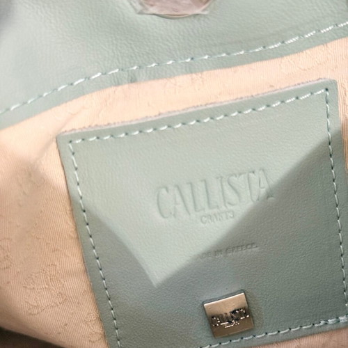 Callista Gaia mint smooth leather bucket tote bag like new