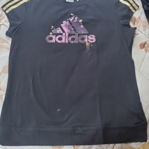 Adidas women's short sleeve t-shirt like new, black and colorful