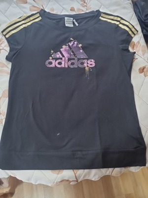 Adidas women's short sleeve t-shirt like new, black and colorful