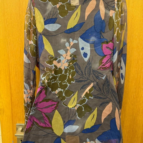 Antik Batik 100% silk colorful silk tunic like new, size S