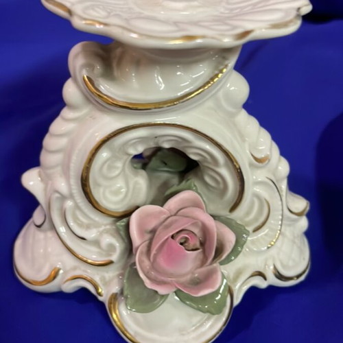 Antique Dresne decorative candle holder handmade porcelain 1970 new