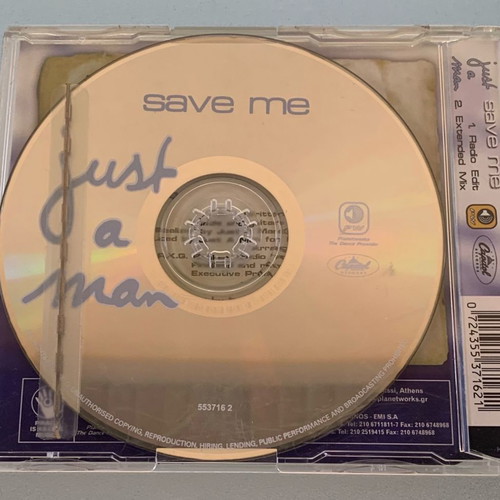 Just a man Save me 2-trk CD single used, electronic