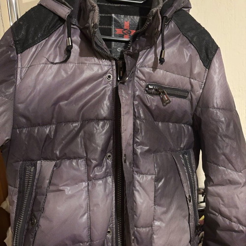 Exist waterproof jacket used with hood, size M, black and gray