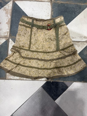 Guru skirt new with embroidery and studs beige size S