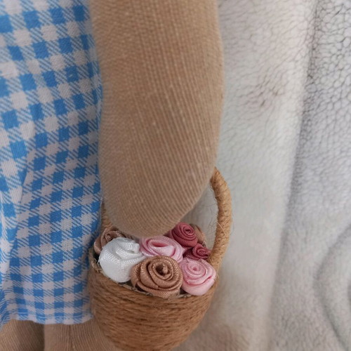 Tilda doll mouse made of cotton and linen fabric new