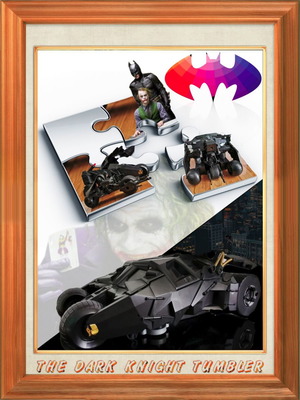 The Dark Knight Tumbler Batmobile 34 cm with Bat-Pod 20 cm