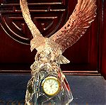  Ιταλίας κρυστάλλινος αετός ρολόι από καθαρό 24αρι κρύσταλλο επιτραπέζιος ... Μοναδικό κομμάτι...Αμεταχείριστο με τις πιστοποιήσεις του!