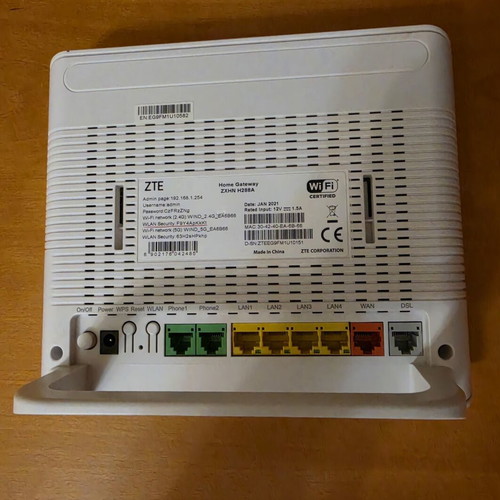 Router Modem ZTE H288 Wi-Fi 5 like new
