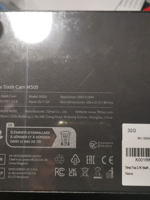 70Mai M500 Κάμερα DVR Αυτοκινήτου 1944P GPS Wi-Fi με εσωτερική μνήμη.